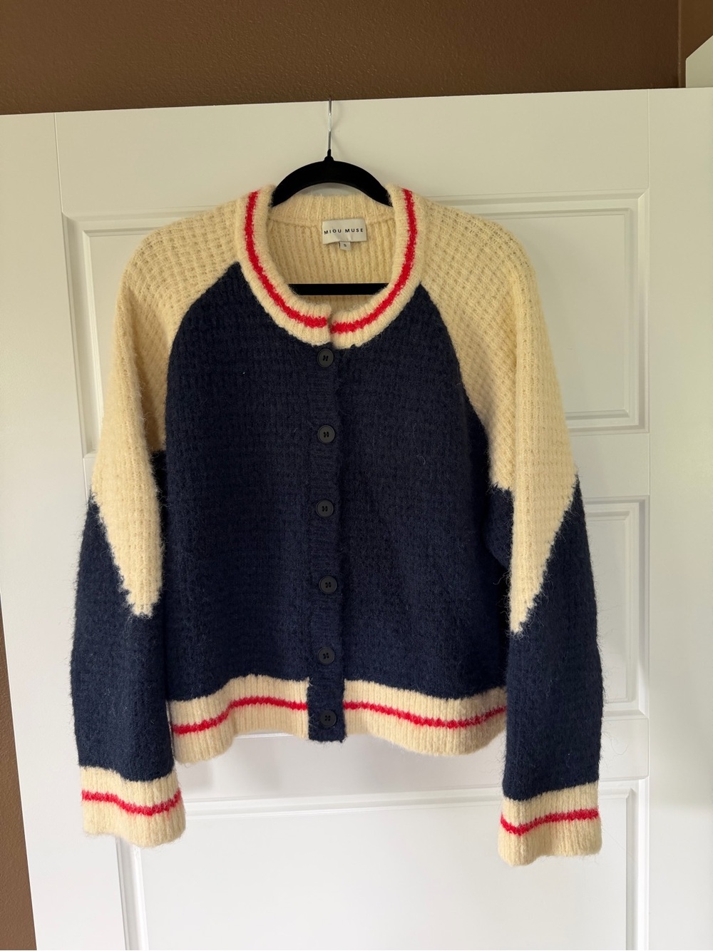 Colorblock Crewneck Cardigan - Picture 3 of 5